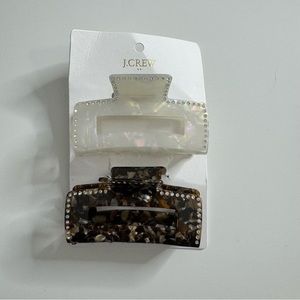 NWT J.  Crew Tortoise Claw Hair Clip Set of Two